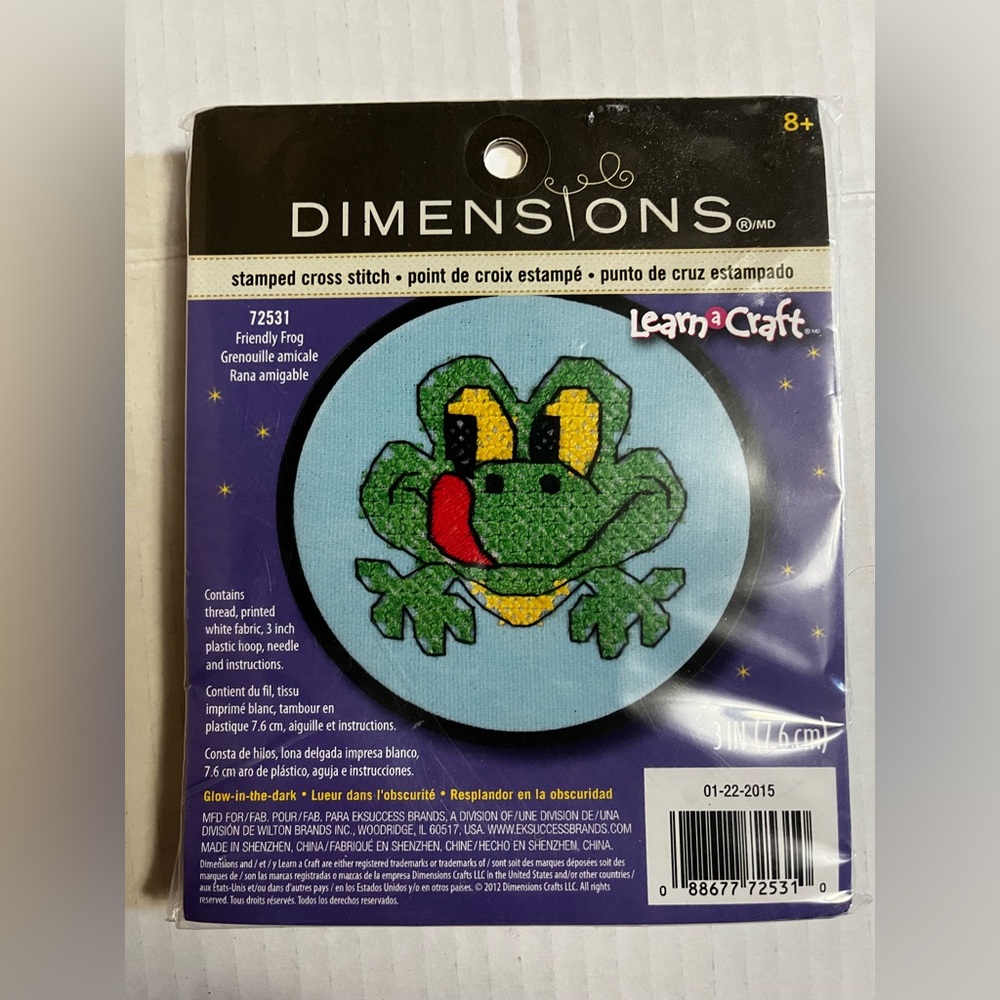 Dimensions Friendly Frog Stamped Cross Stitch Kit Learn a Craft kit